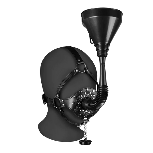 Ouch ! Offener Mund Knebelkopf Harness mit Trichter