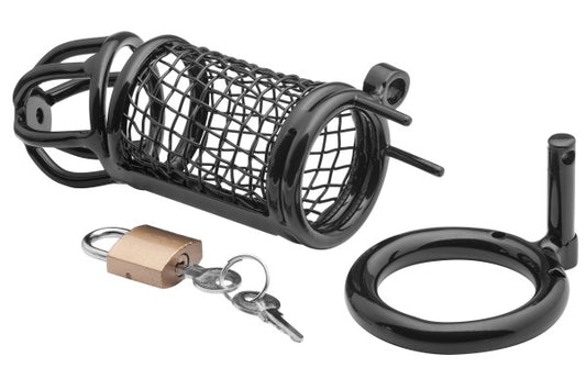 XX-DREAMSTOYS Metall Cock Cage Matrix Schwarz