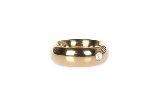 Gold Donut Cockring with Jewel - Thick - 40 mm