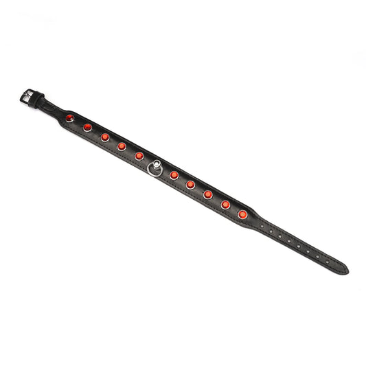 LIEBE SEELE PREMIUM LEDER CHOKER MIT DIAMANTEN SCHWARZ