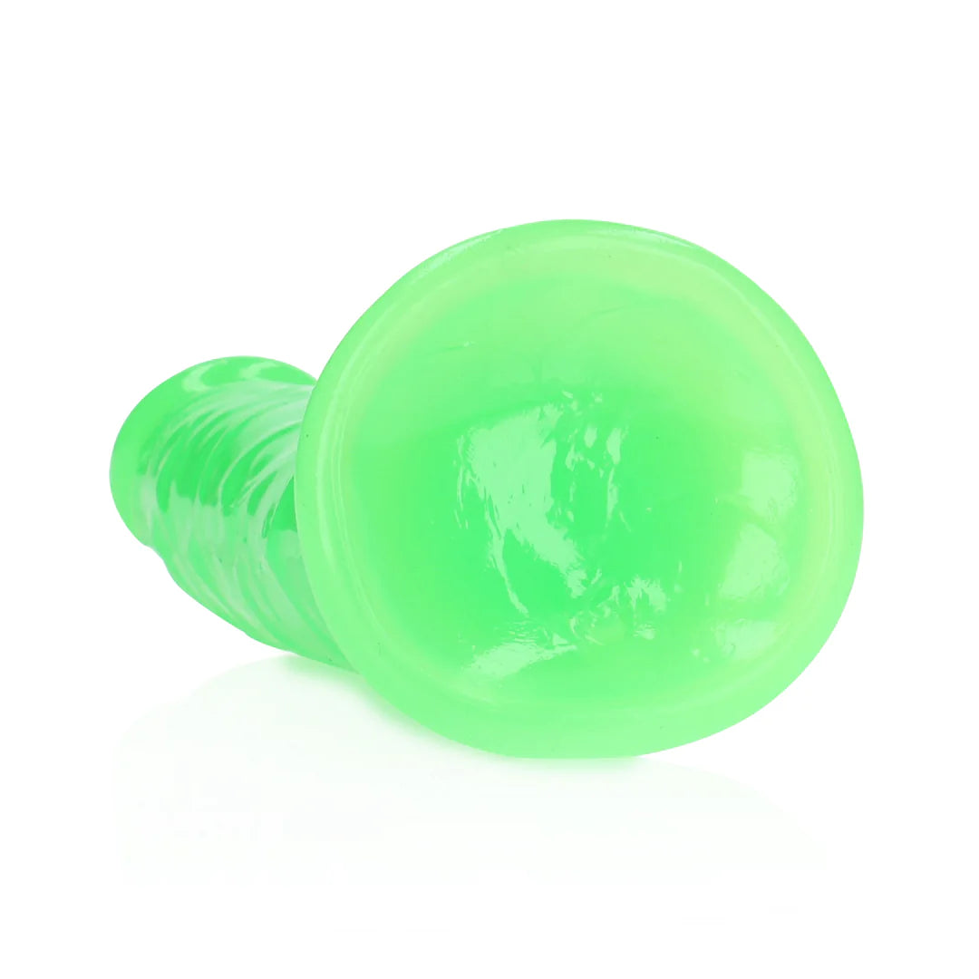 Slim Realistic Dildo with Suction Cup - Glow in the Dark - 7'' / 18 cm