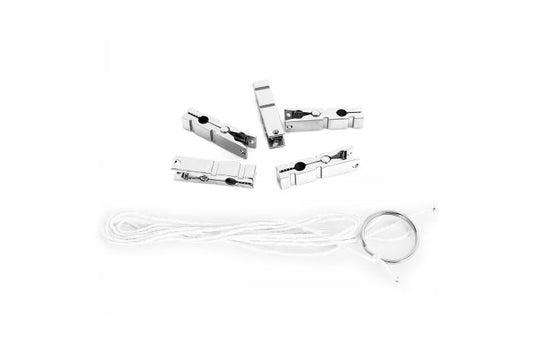 Modern Zinc Alloy Nipple clamps 5x Set with Rope