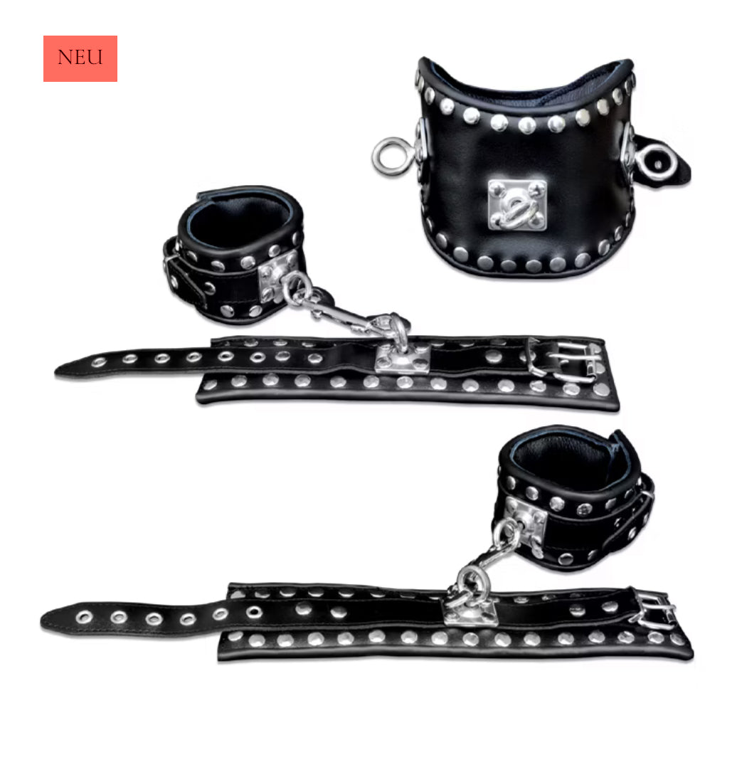 Komplett Set schwarz mit drehbaren Edelstahlringen