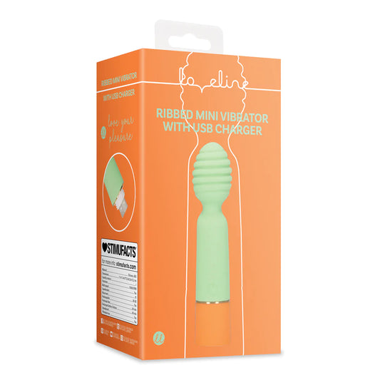Loveline Gerippter Mini-Vibrator mit USB-Ladegerät - Spring Sage