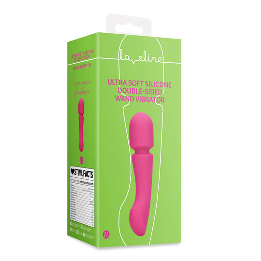 Loveline Ultraweicher doppelseitiger Zauberstab-Vibrator aus Silikon - Prestone Pink
