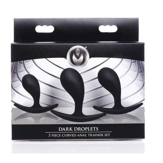 Dark Droplets - 3-teiliges gebogenes Anal-Trainer-Set - Schwarz