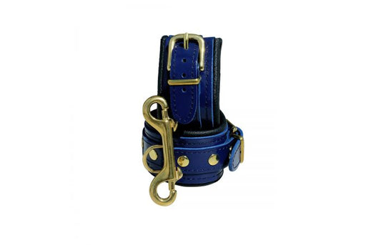 Blue Leather Handcuffs
