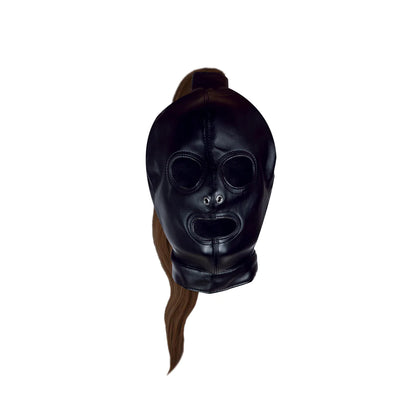 Ouch! Maske mit braunem Pferdeschwanz