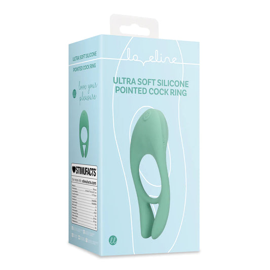Loveline Ultra Soft Silicone Pointed Cock Ring - Blue Grass