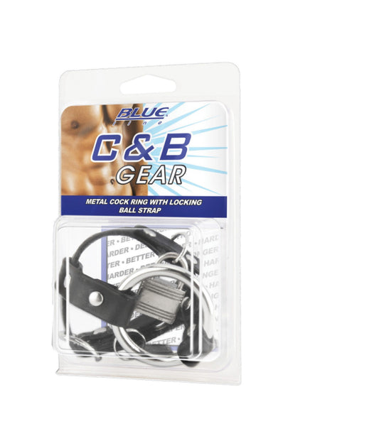 BLUE LINE C&B GEAR Penisring aus Metall mit Verriegelungskugelriemen