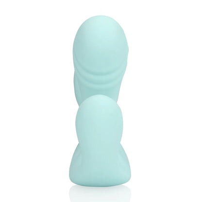Loveline Three-In-One Liquid Silicone Vibrator - Breezy Blue