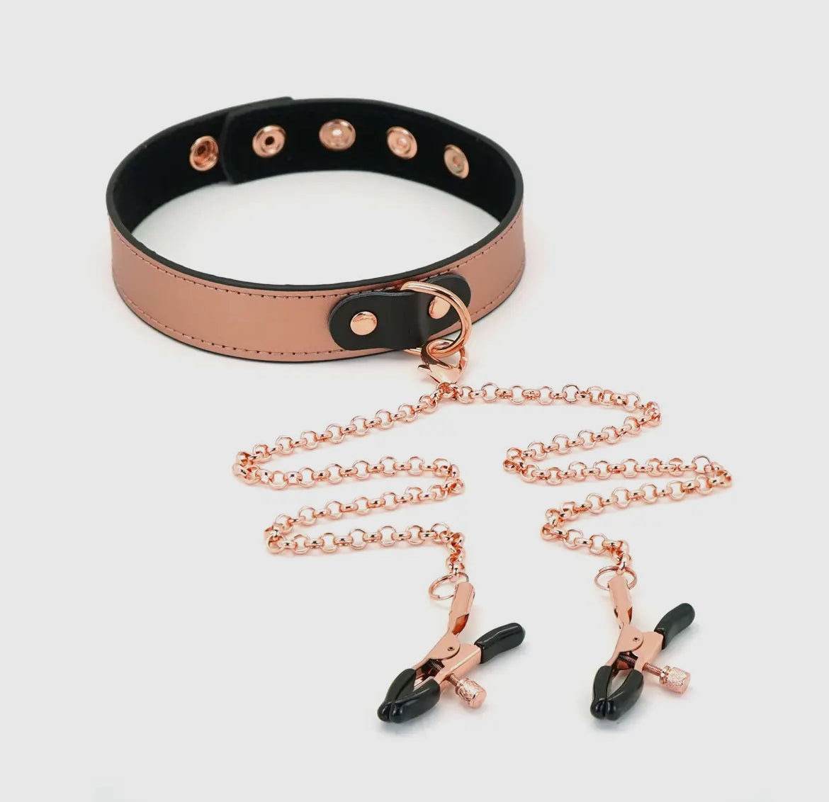 Leberhalsband mit Nippelklemmen