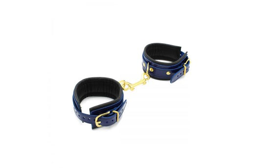 Blue Leather Anklecuffs