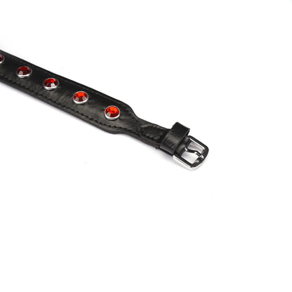 LIEBE SEELE PREMIUM LEDER CHOKER MIT DIAMANTEN SCHWARZ