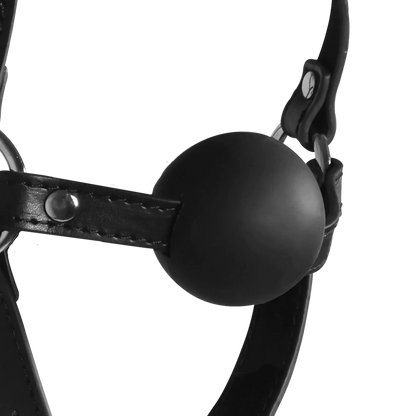 Ouch! Kopfgeschirr mit verbundenen Augen mit solidem Ballknebel