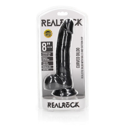 Curved Realistic Dildo with Balls and Suction Cup - 8" / 20,5 cm