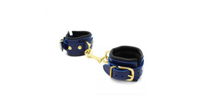 Blue Leather Handcuffs