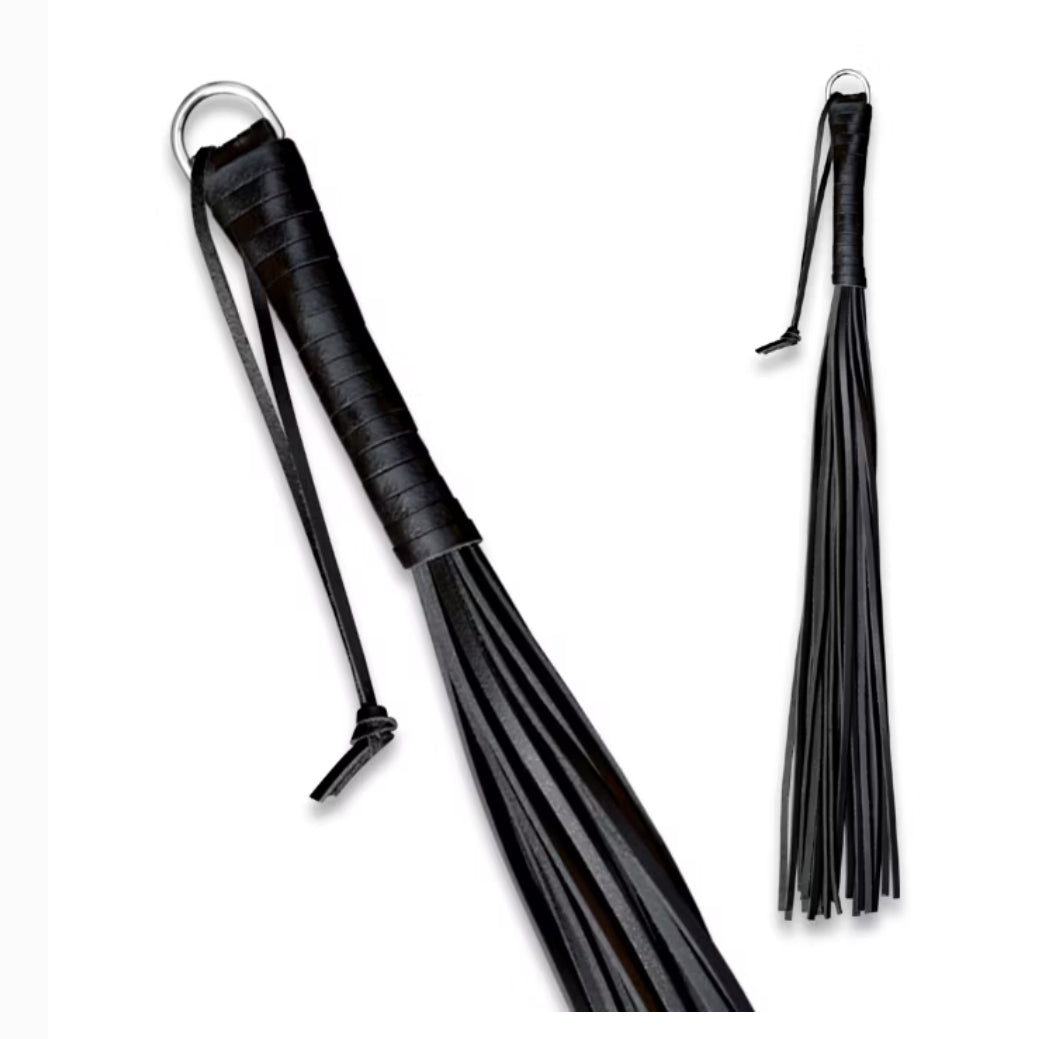 Peitsche aus robustem Leder Schwarz