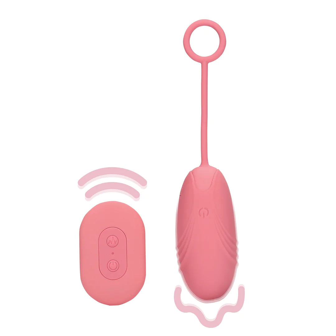 Loveline Ultra Soft Silicone Egg Vibrator with Remote Control - Pink Arabesque