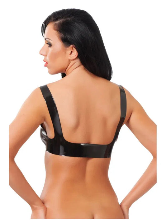 Rimba Latex Play - Strapsgürtel aus Latex mit 4 Metallklammern - Schwarz