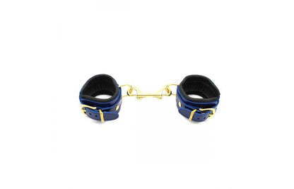 Blue Leather Handcuffs