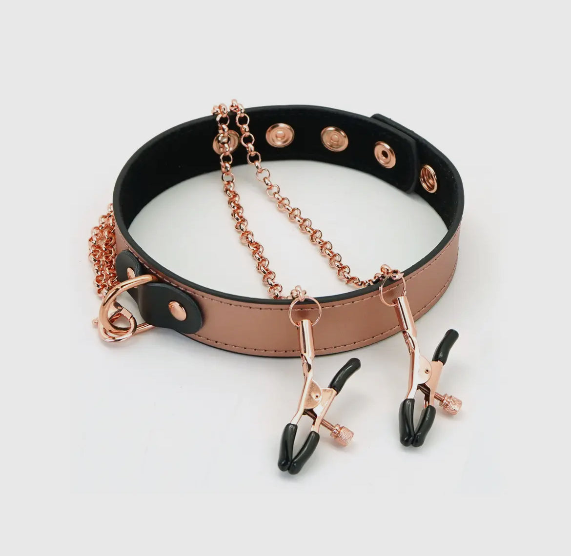 Leberhalsband mit Nippelklemmen