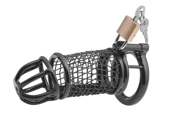 XX-DREAMSTOYS Metall Cock Cage Matrix Schwarz