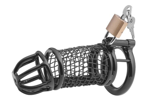 XX-DREAMSTOYS Metall Cock Cage Matrix Schwarz