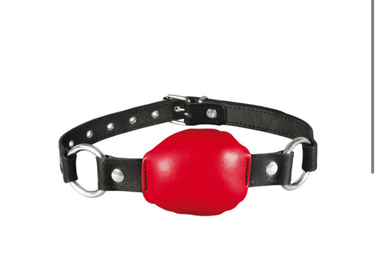 XX-DREAMSTOYS Leder-Mund-Knebel rot