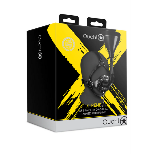 Ouch ! Offener Mund Knebelkopf Harness mit Trichter