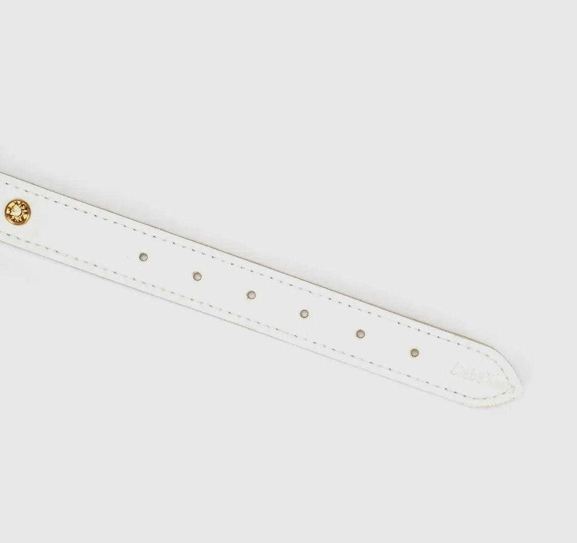 Weißes Lederhalsband mit Blumen und Leine