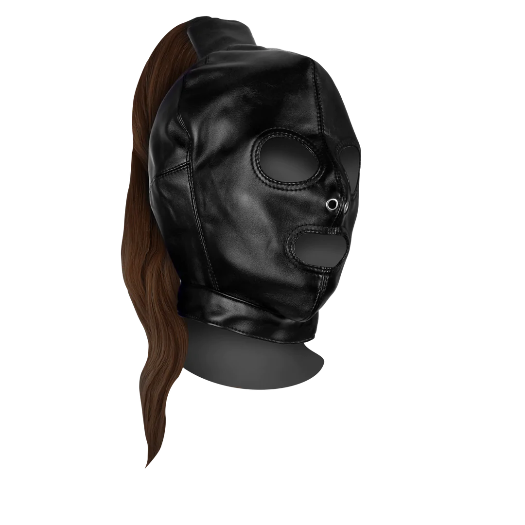 Ouch! Maske mit braunem Pferdeschwanz