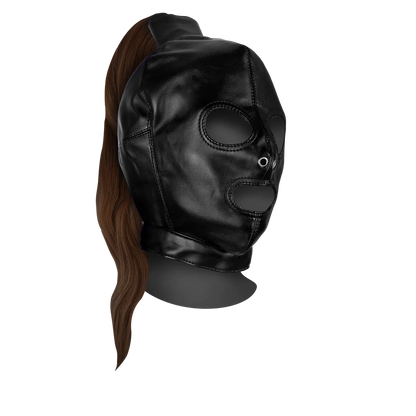 Ouch! Maske mit braunem Pferdeschwanz