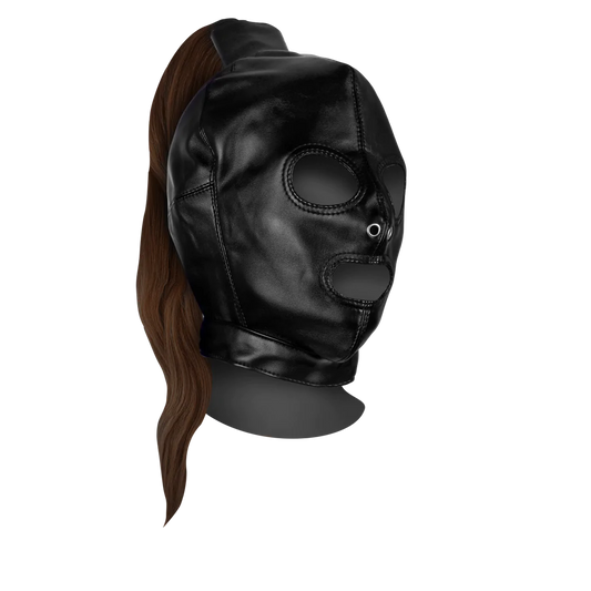 Ouch! Maske mit braunem Pferdeschwanz