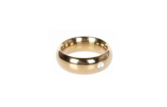 Gold Donut Cockring with Jewel - Thick - 40 mm