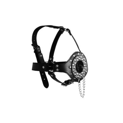 Ouch ! Offener Mund Gag Kopf Harness mit Stecker Stopper