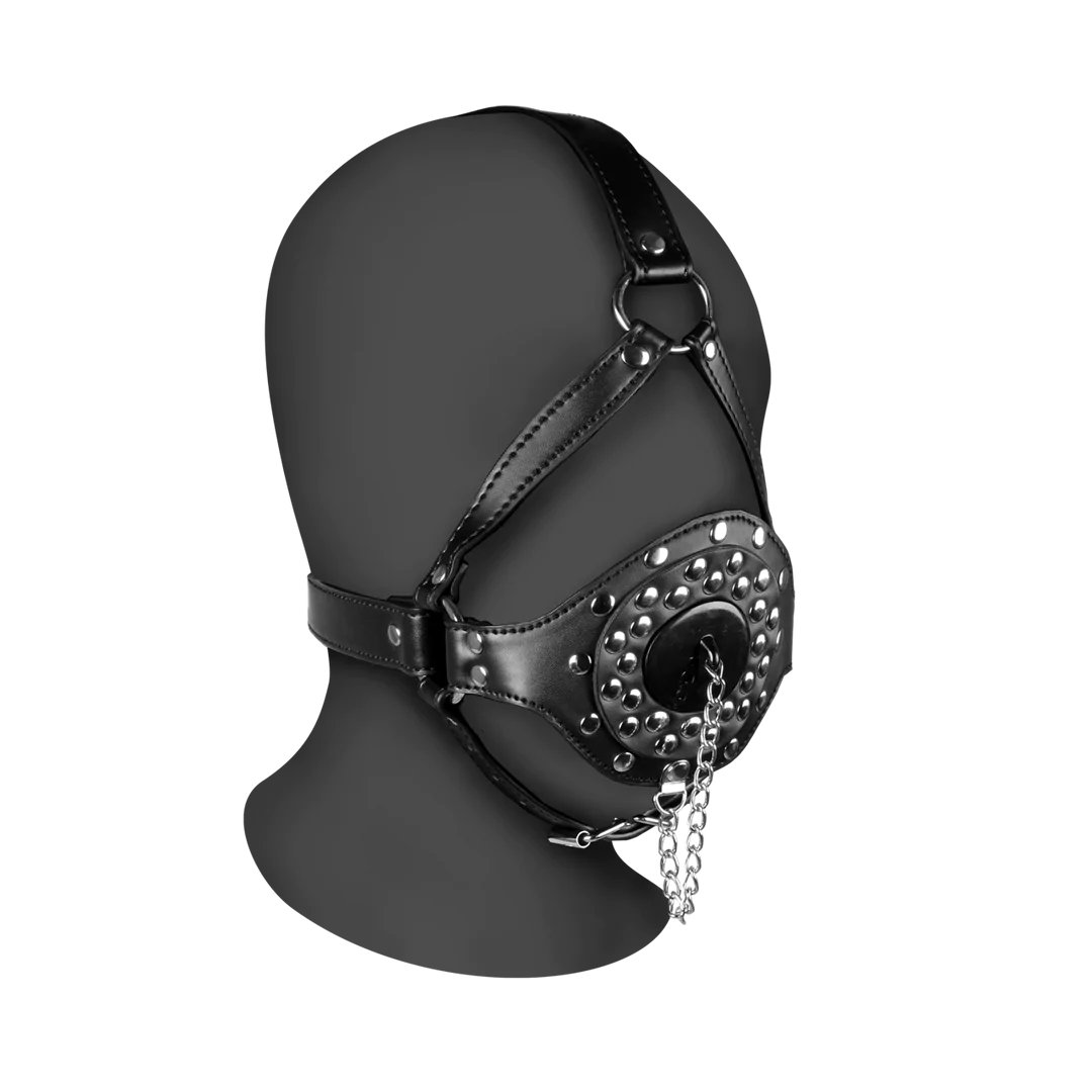 Ouch ! Offener Mund Gag Kopf Harness mit Stecker Stopper