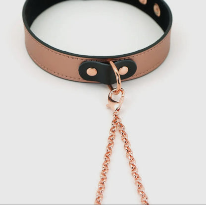 Leberhalsband mit Nippelklemmen