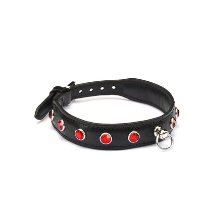 LIEBE SEELE PREMIUM LEDER CHOKER MIT DIAMANTEN SCHWARZ