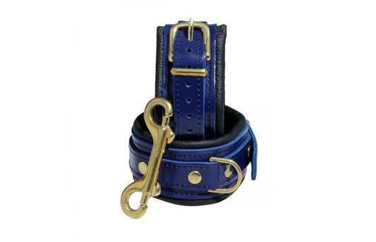 Blue Leather Anklecuffs