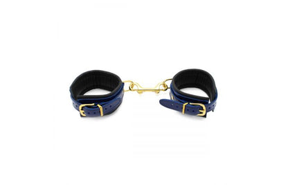 Blue Leather Anklecuffs