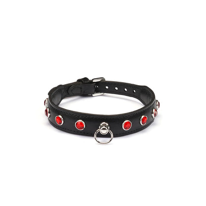 LIEBE SEELE PREMIUM LEDER CHOKER MIT DIAMANTEN SCHWARZ