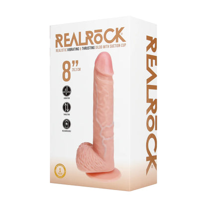 Vibrating and Thrusting Straight Cock with Balls - 8" / 20,5 cm