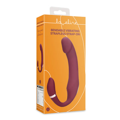 Loveline Biegbarer vibrierender trägerloser Strap-on - Merlot Grape