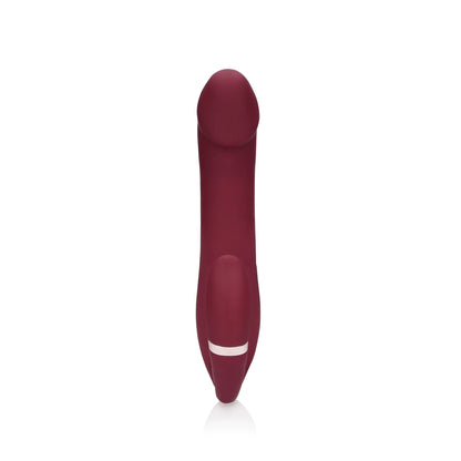 Loveline Biegbarer vibrierender trägerloser Strap-on - Merlot Grape