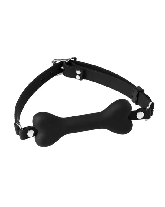 Rimba Latex Play - Mundknebel mit Hundeknochen - Schwarz