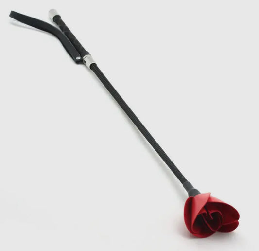 Blumenreithose aus Leder in Schwarz und Rot