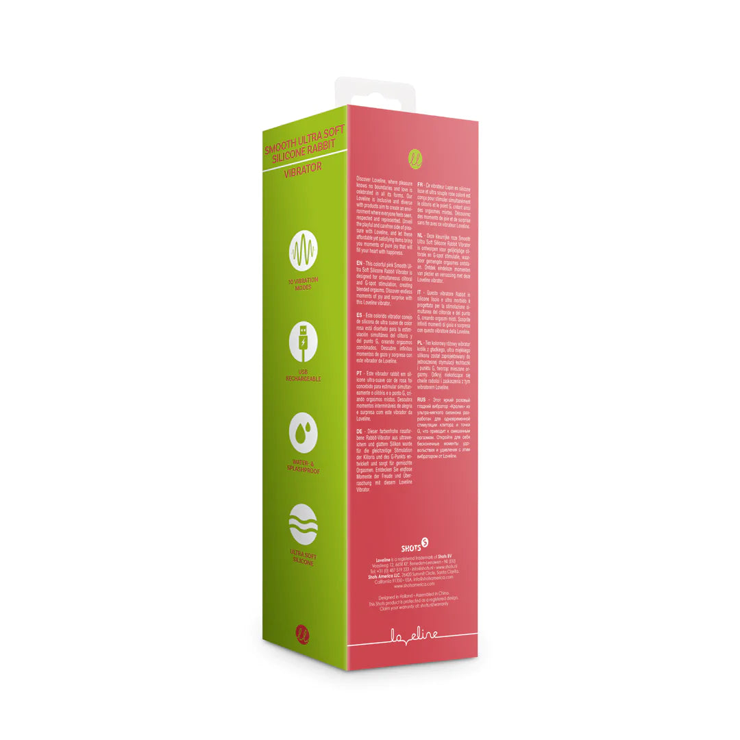 Loveline Glatter ultraweicher Silikon-Kaninchenvibrator - Astro Dust