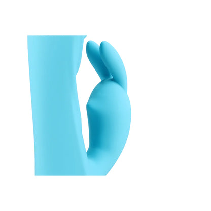 Loveline Gerippter ultraweicher Silikon-Kaninchen-Vibrator - Glacial Blue