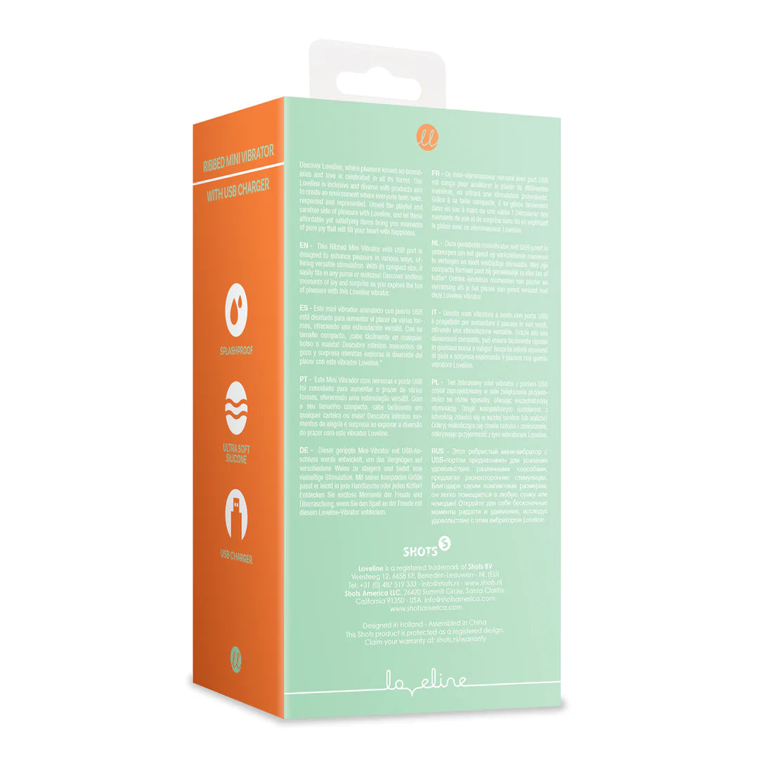 Loveline Gerippter Mini-Vibrator mit USB-Ladegerät - Spring Sage